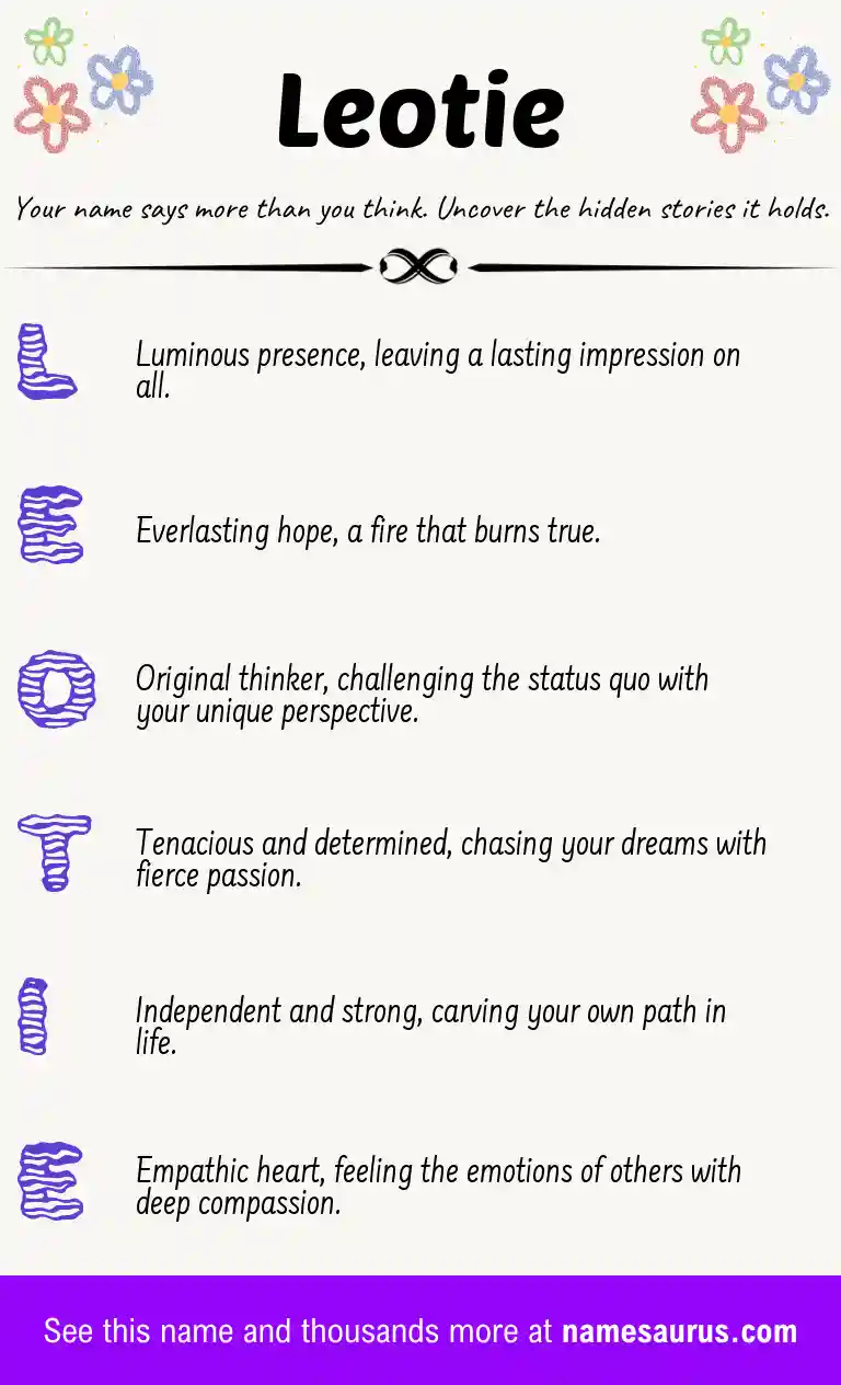 Acrostic poem about Leotie.