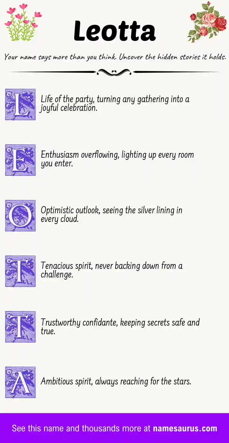 Acrostic poem about Leotta.