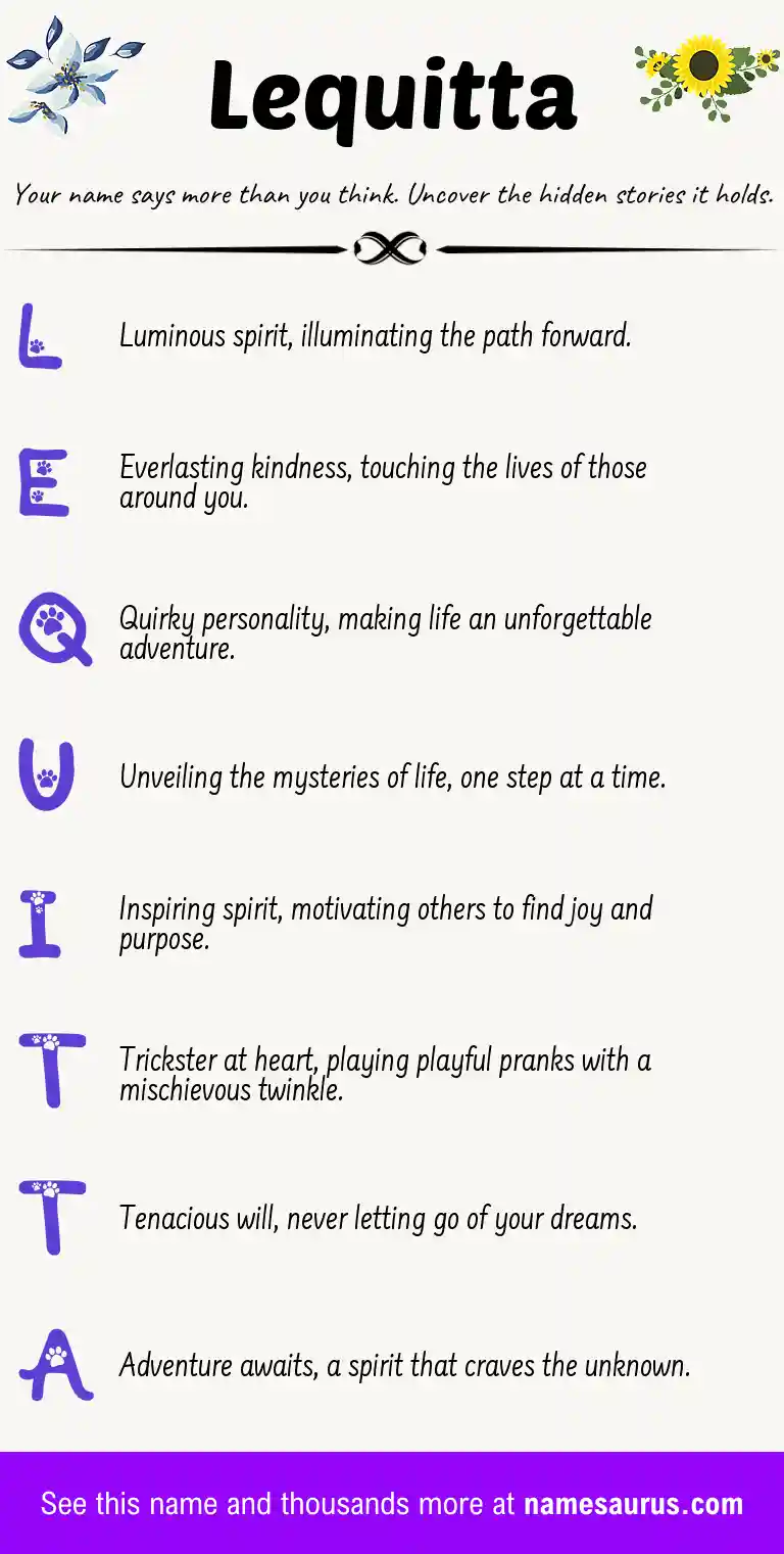 Acrostic poem about Lequitta.