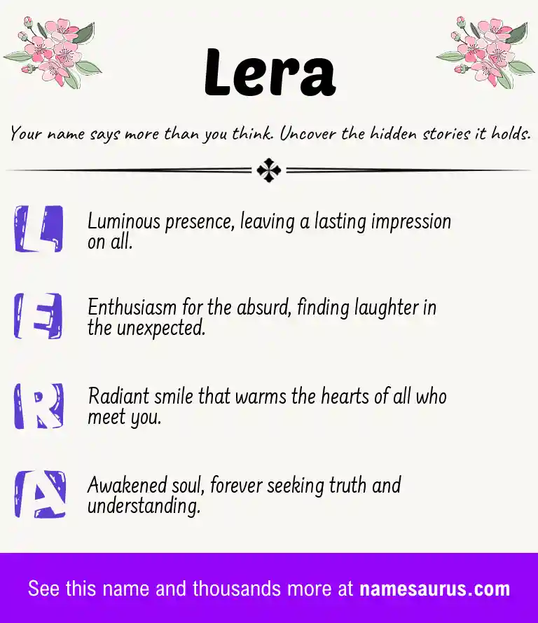 Acrostic poem about Lera.