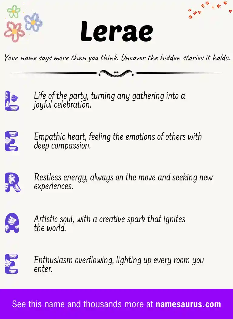 Acrostic poem about Lerae.