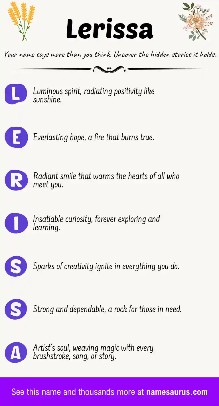 Acrostic poem about Lerissa.
