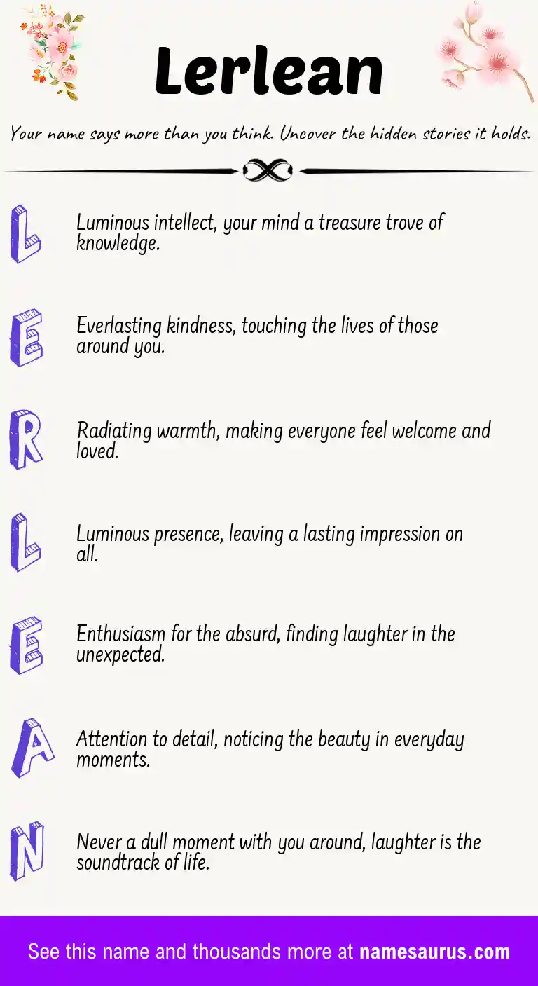 Acrostic poem about Lerlean.