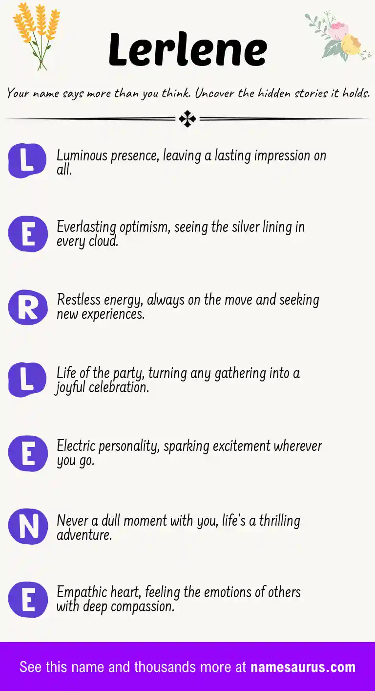 Acrostic poem about Lerlene.