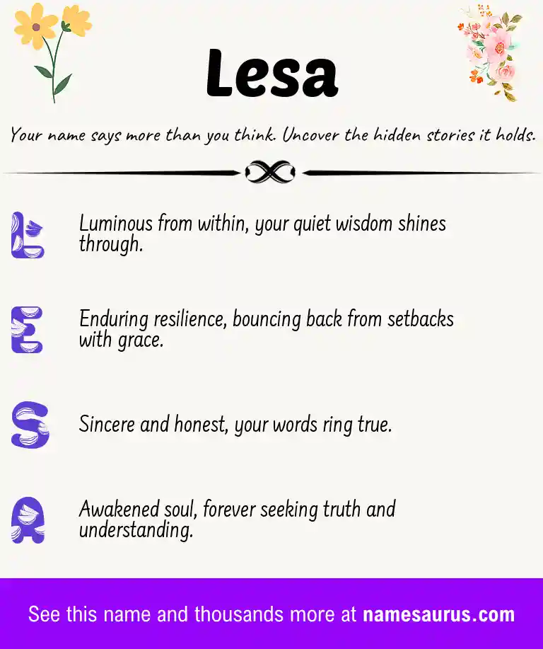 Acrostic poem about Lesa.