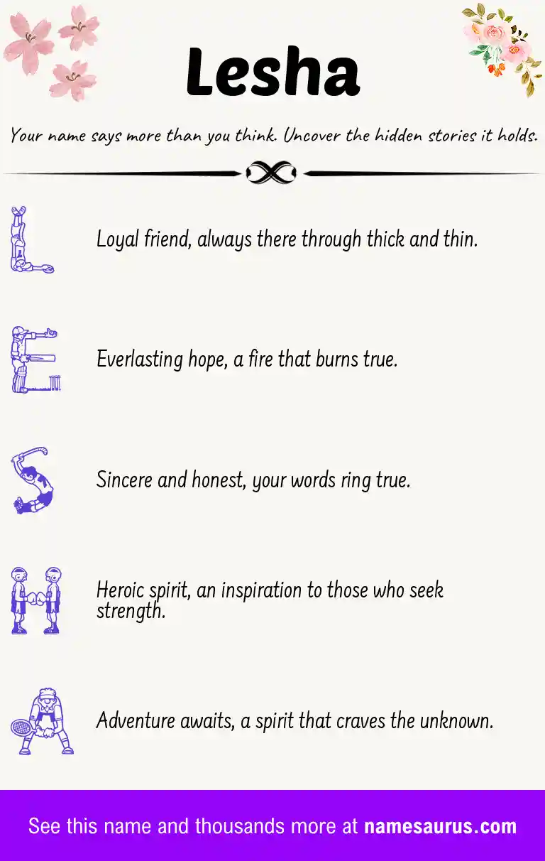 Acrostic poem about Lesha.
