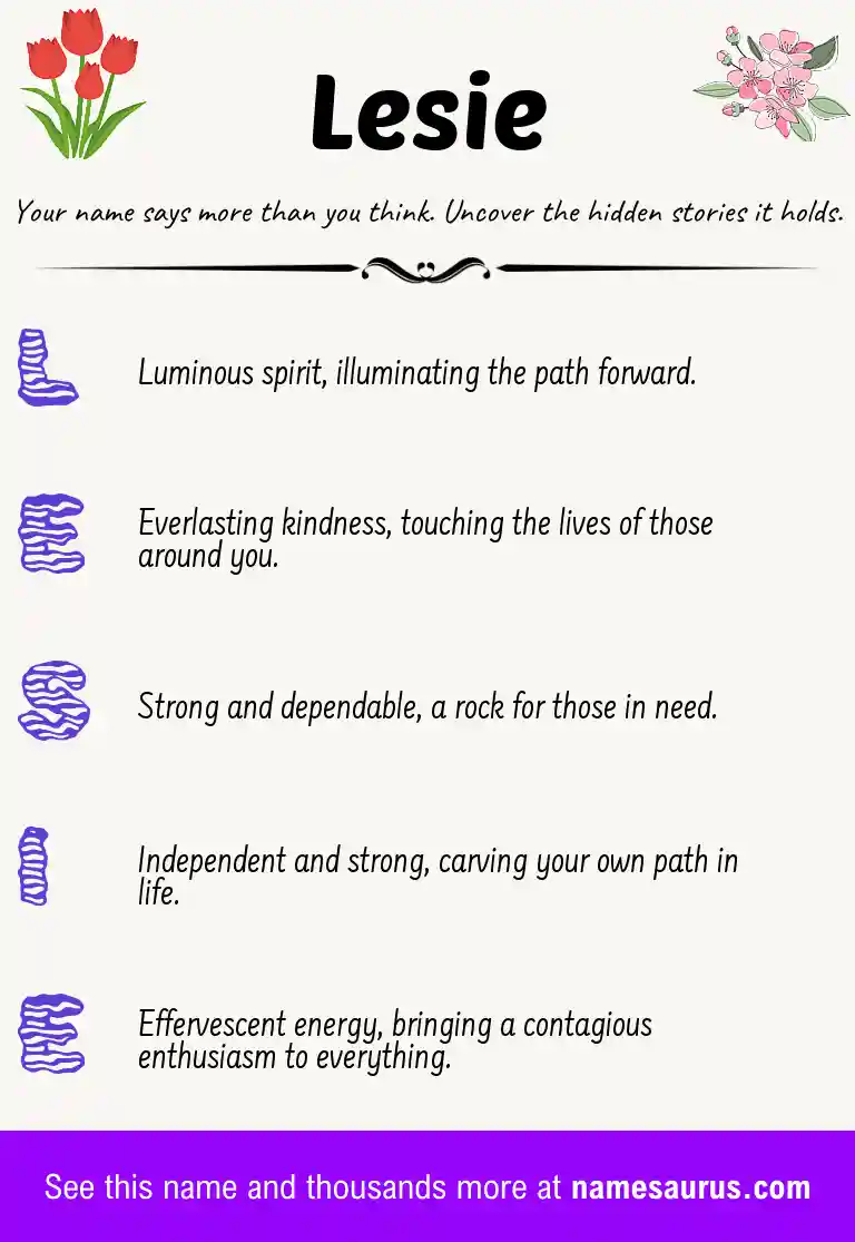 Acrostic poem about Lesie.
