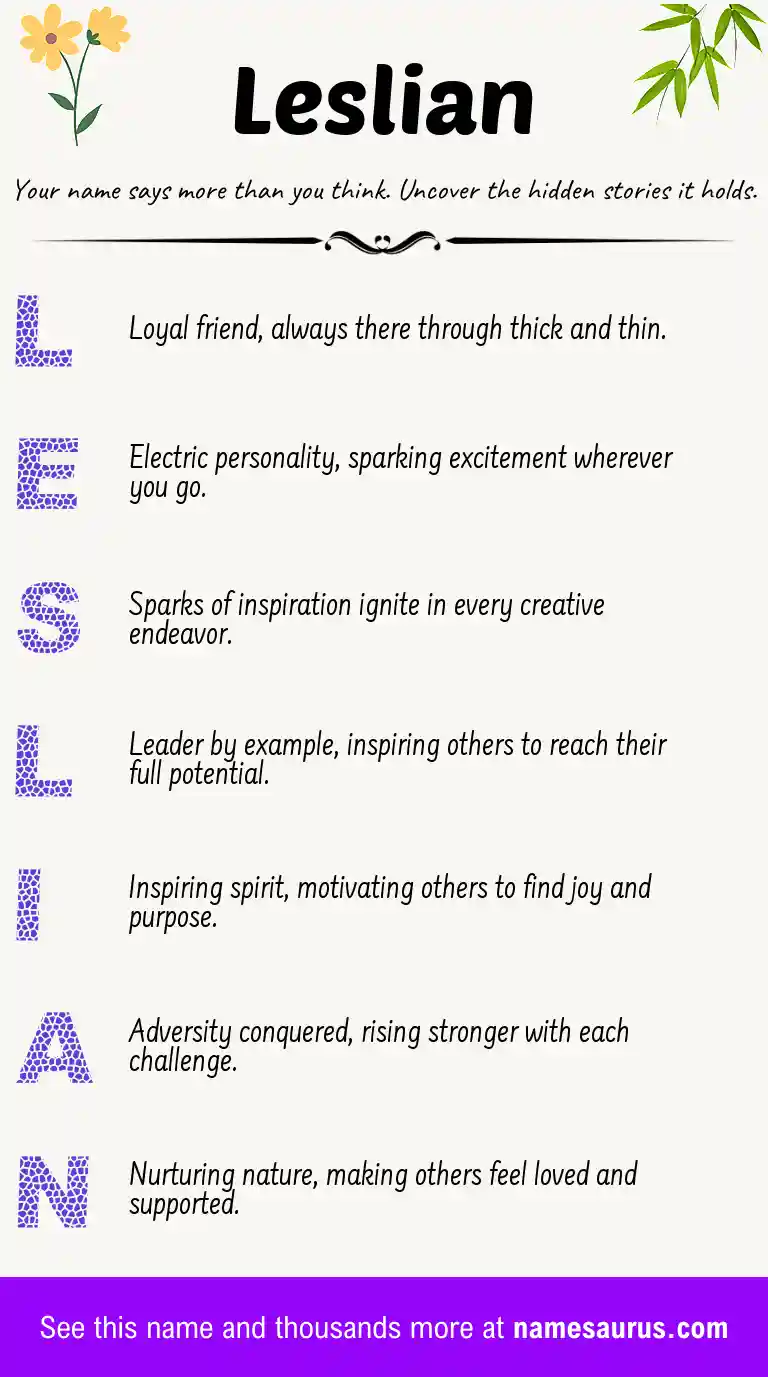Acrostic poem about Leslian.