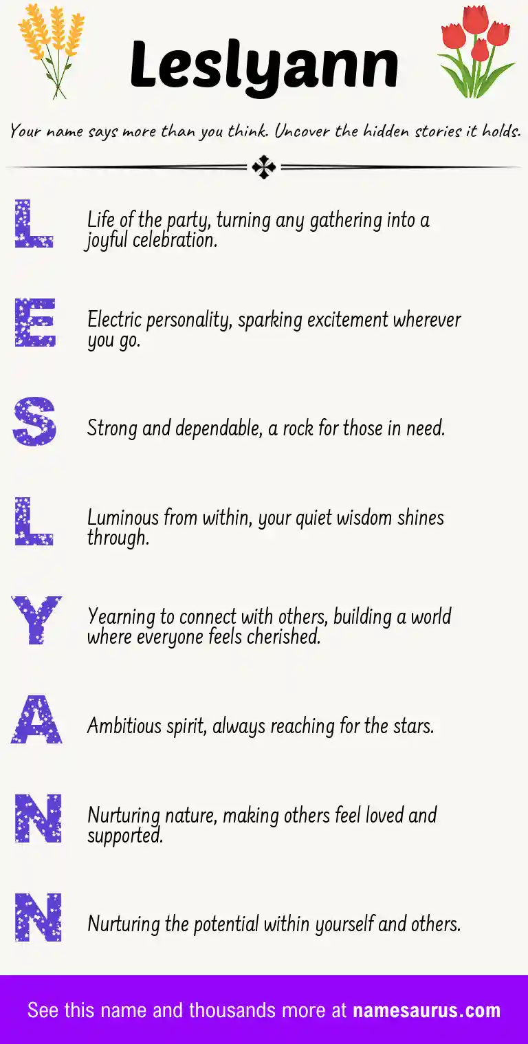 Acrostic poem about Leslyann.