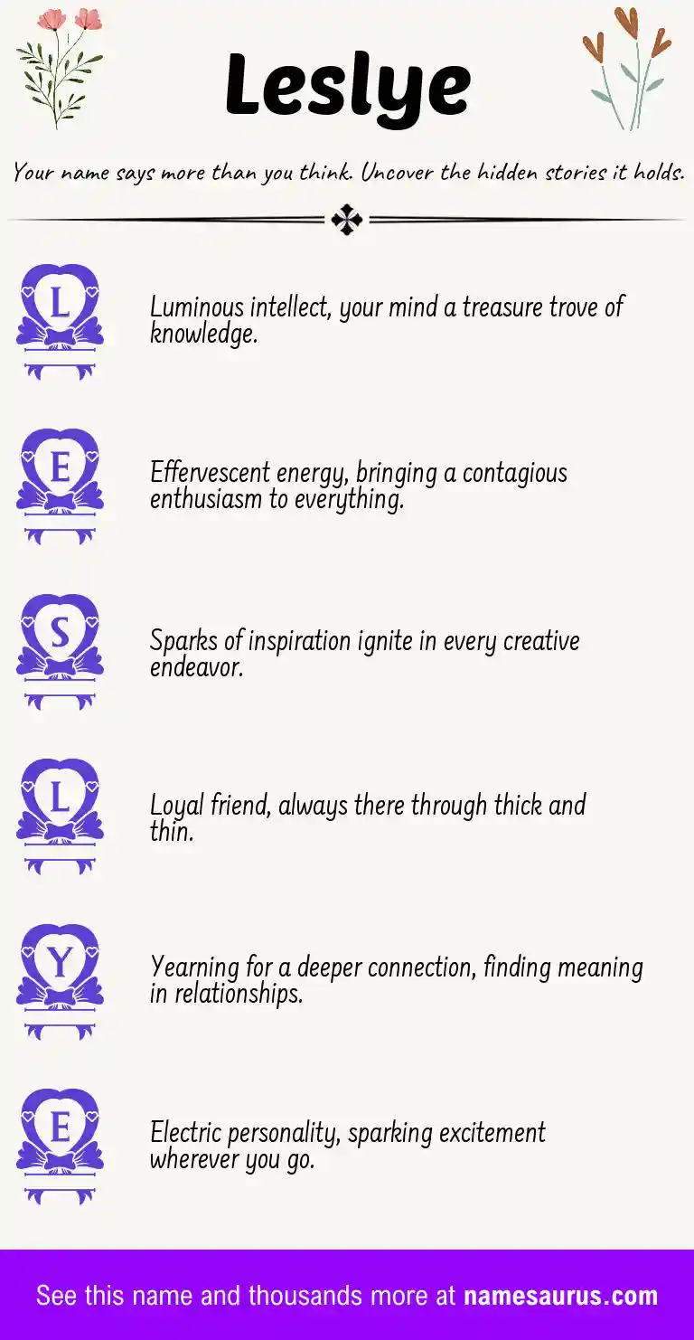 Acrostic poem about Leslye.