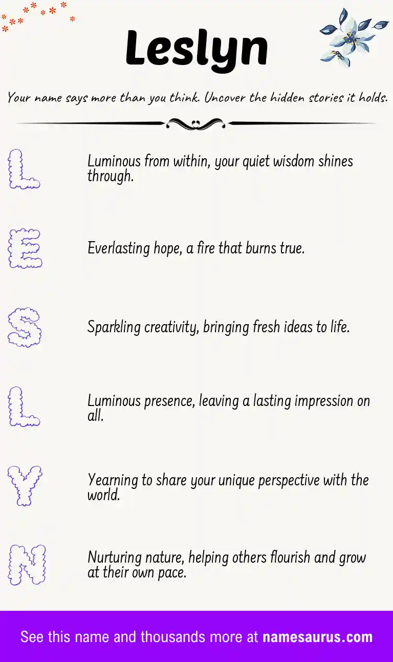 Acrostic poem about Leslyn.