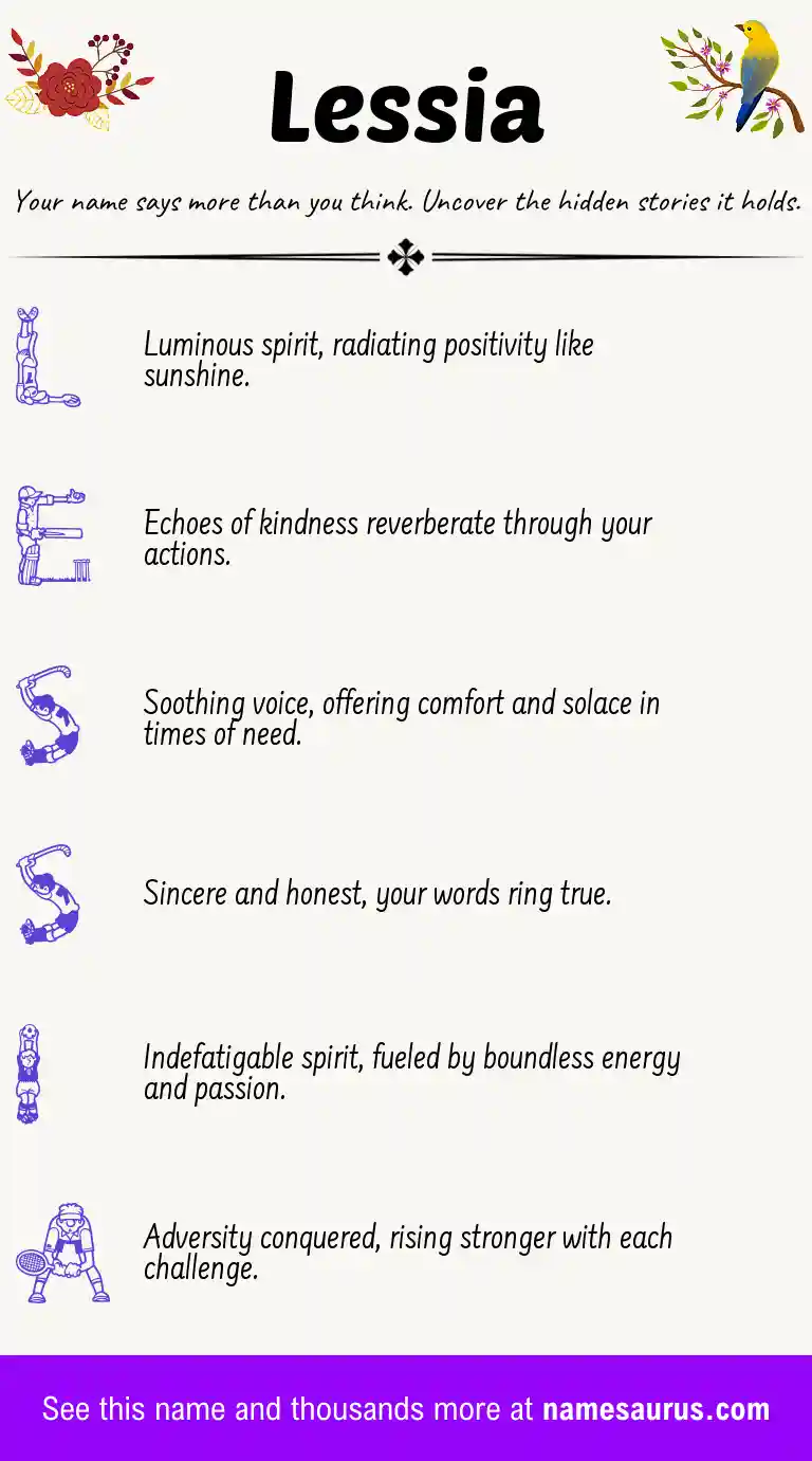 Acrostic poem about Lessia.