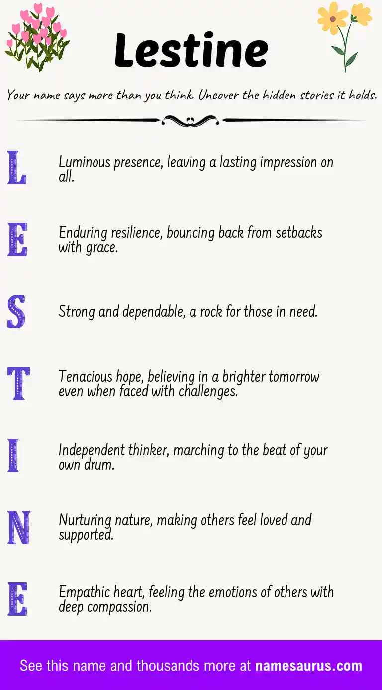 Acrostic poem about Lestine.