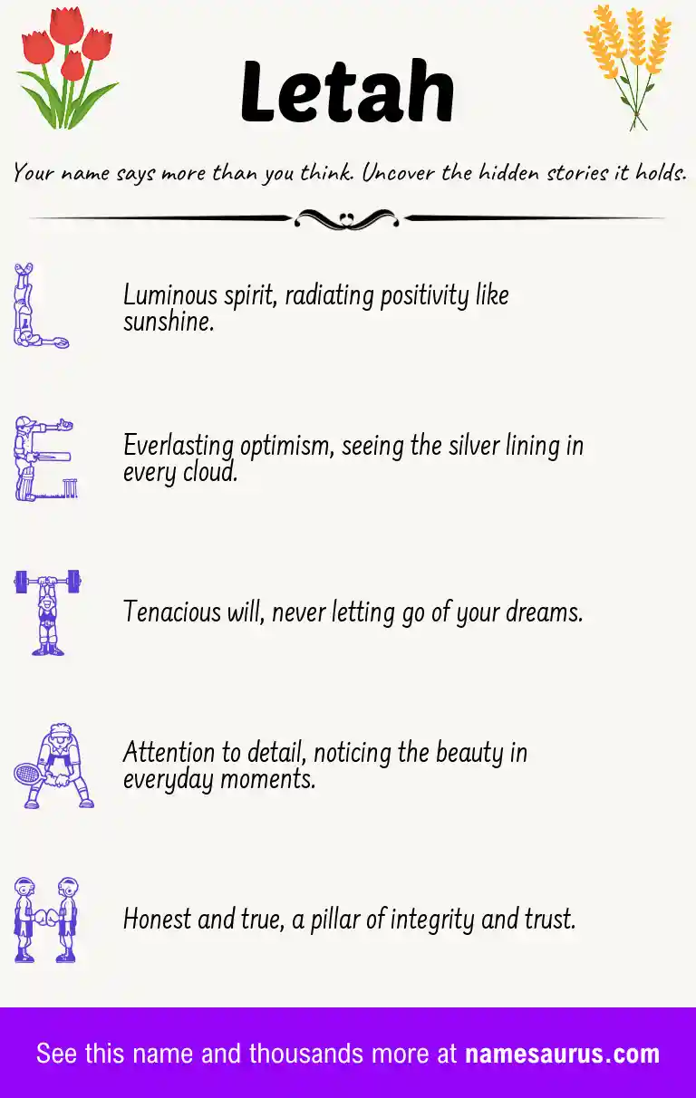 Acrostic poem about Letah.