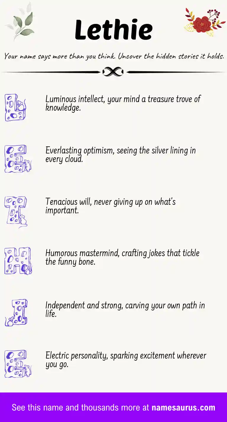 Acrostic poem about Lethie.