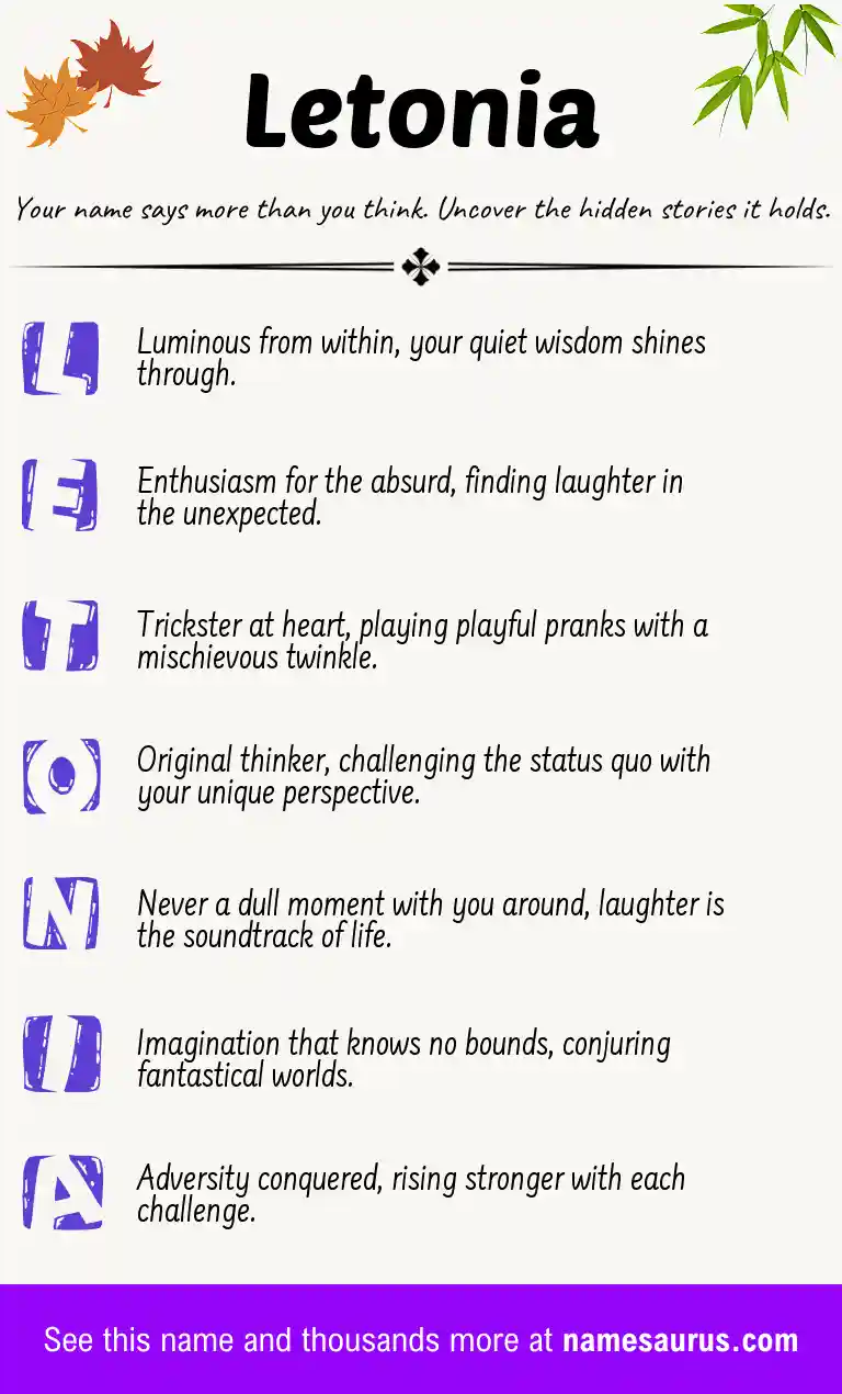 Acrostic poem about Letonia.