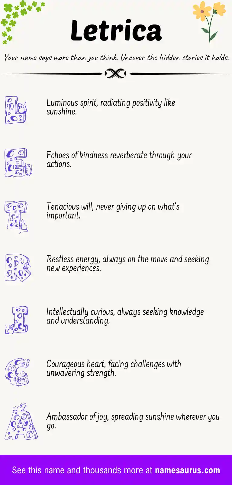 Acrostic poem about Letrica.