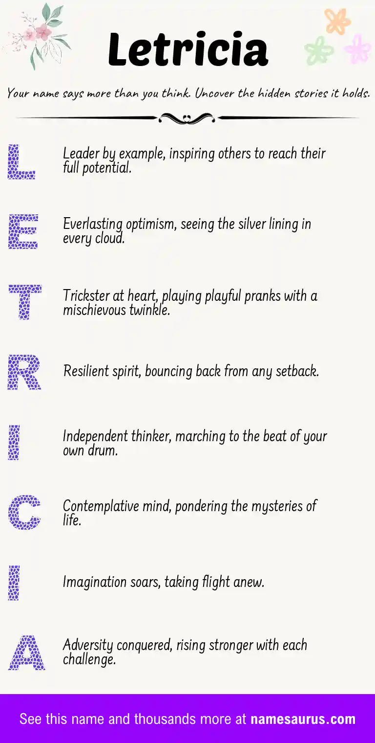 Acrostic poem about Letricia.