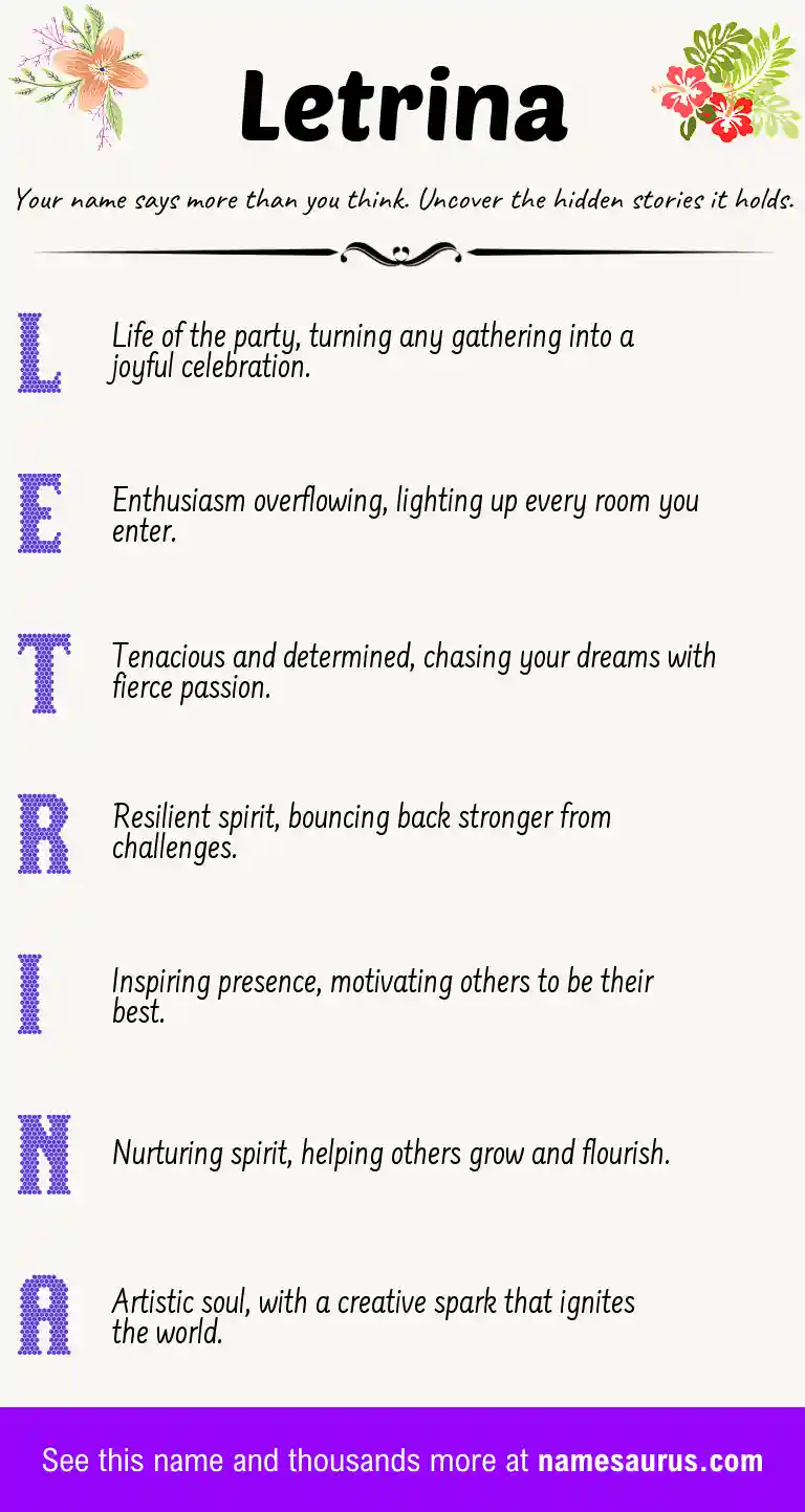 Acrostic poem about Letrina.