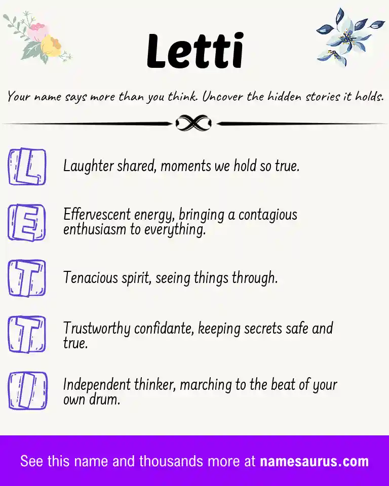 Acrostic poem about Letti.