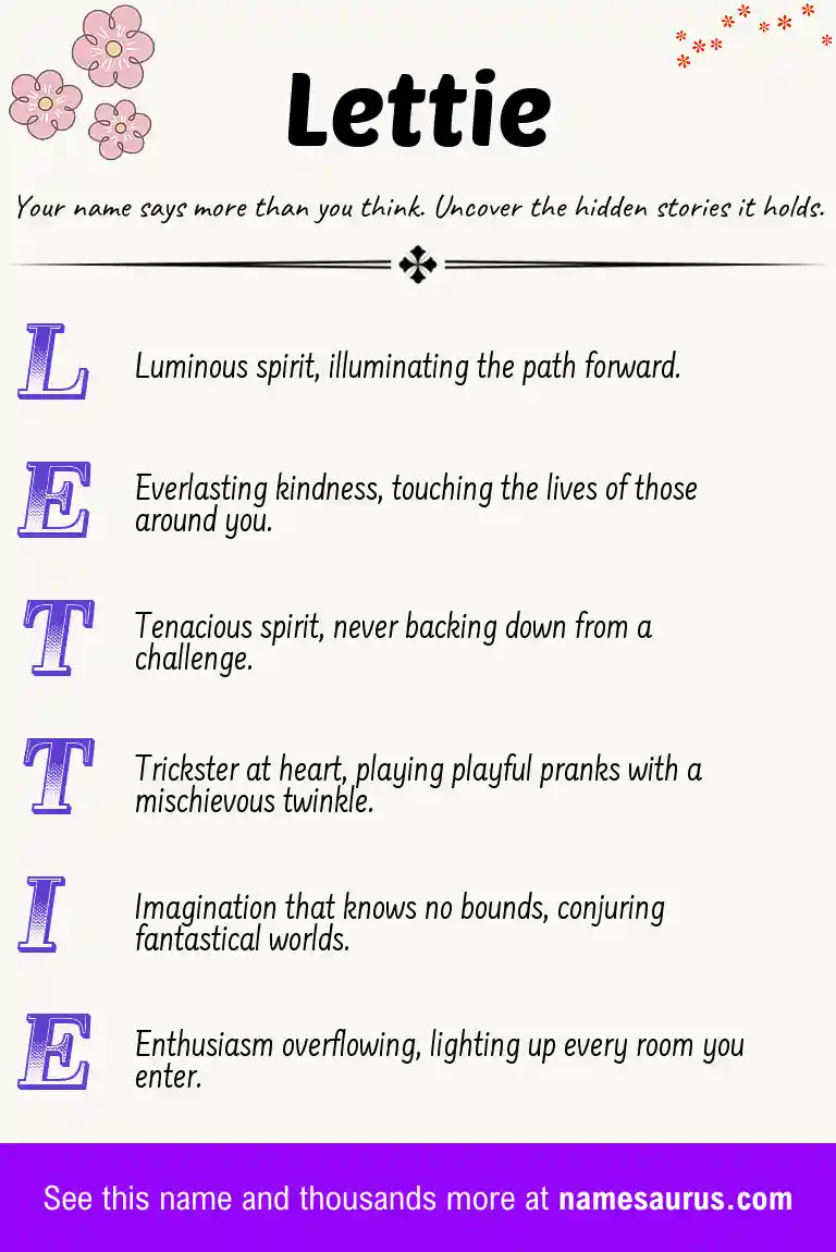 Acrostic poem about Lettie.