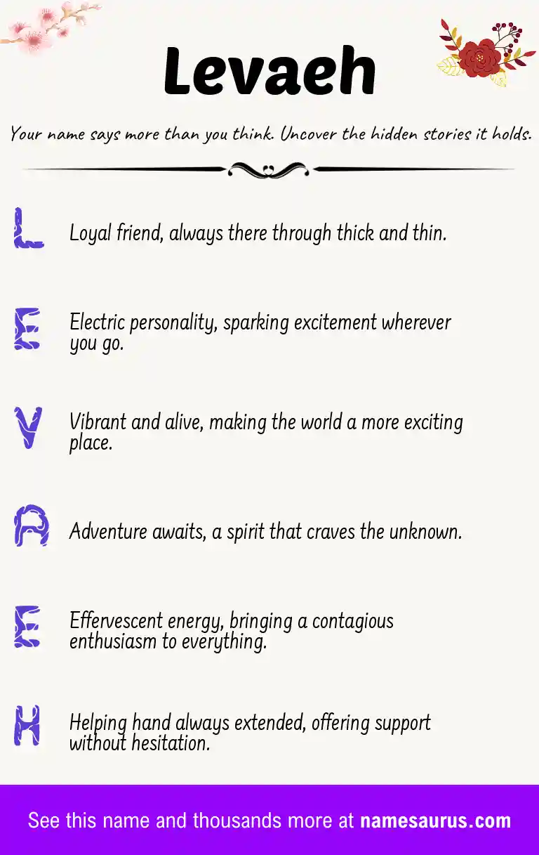 Acrostic poem about Levaeh.