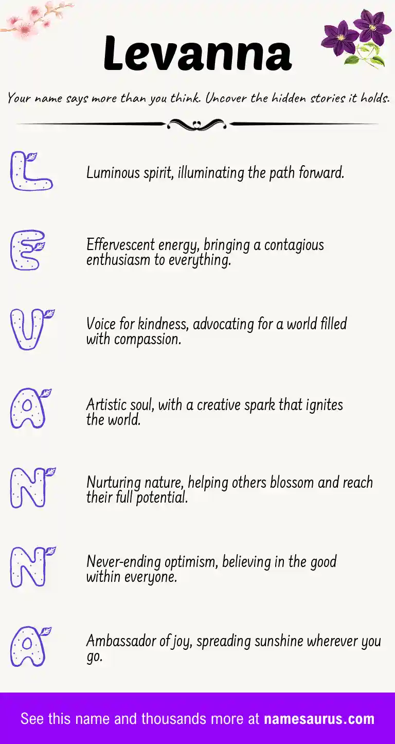 Acrostic poem about Levanna.