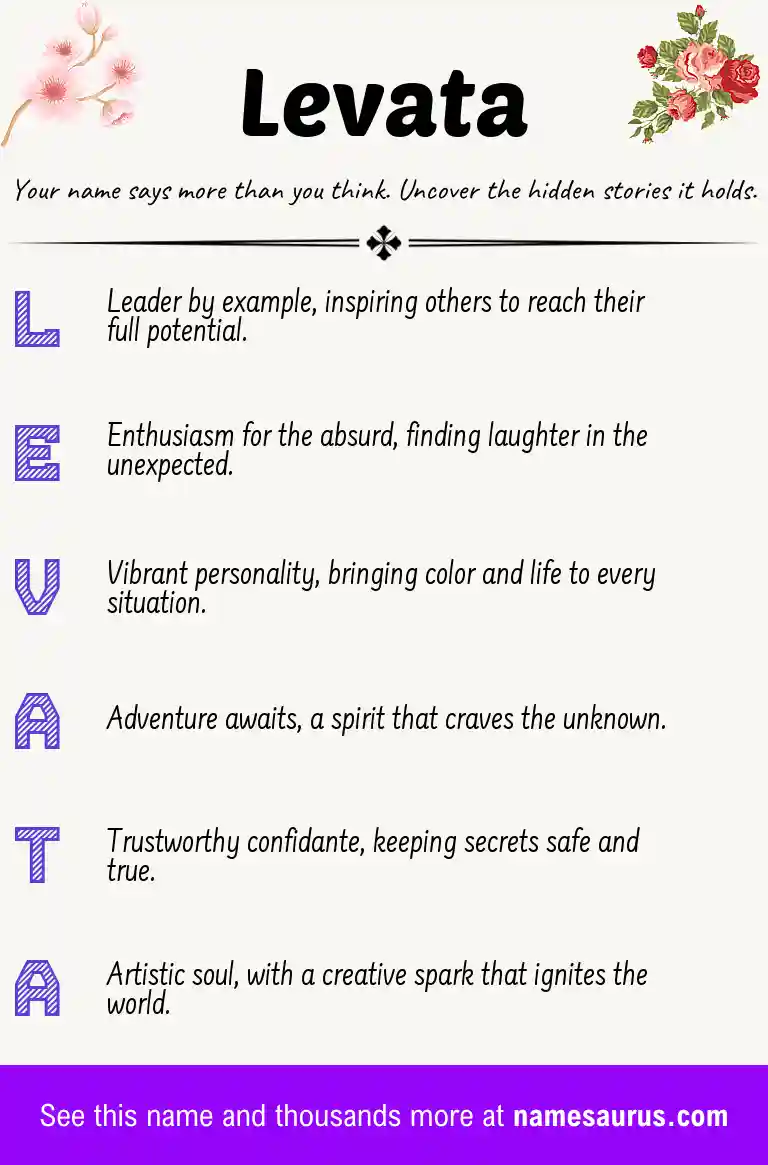 Acrostic poem about Levata.