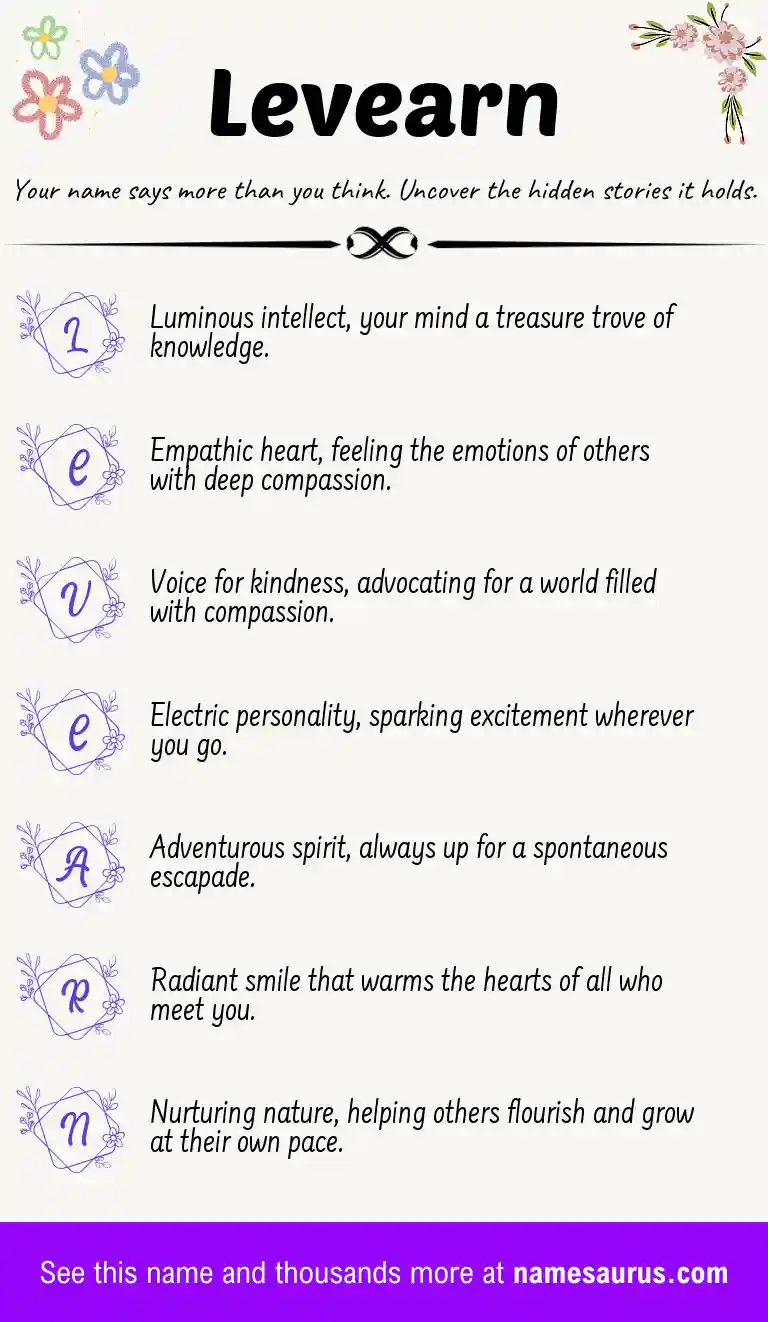 Acrostic poem about Levearn.