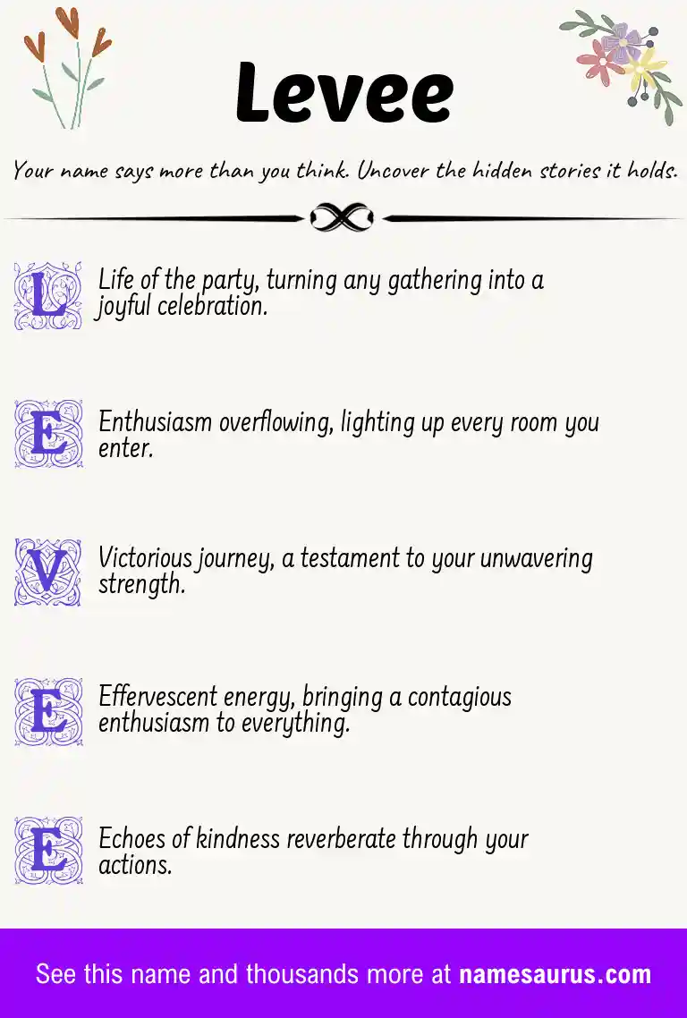 Acrostic poem about Levee.