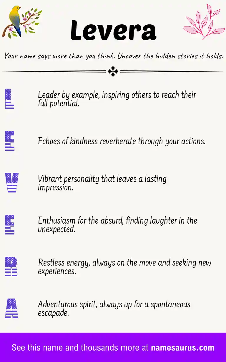 Acrostic poem about Levera.
