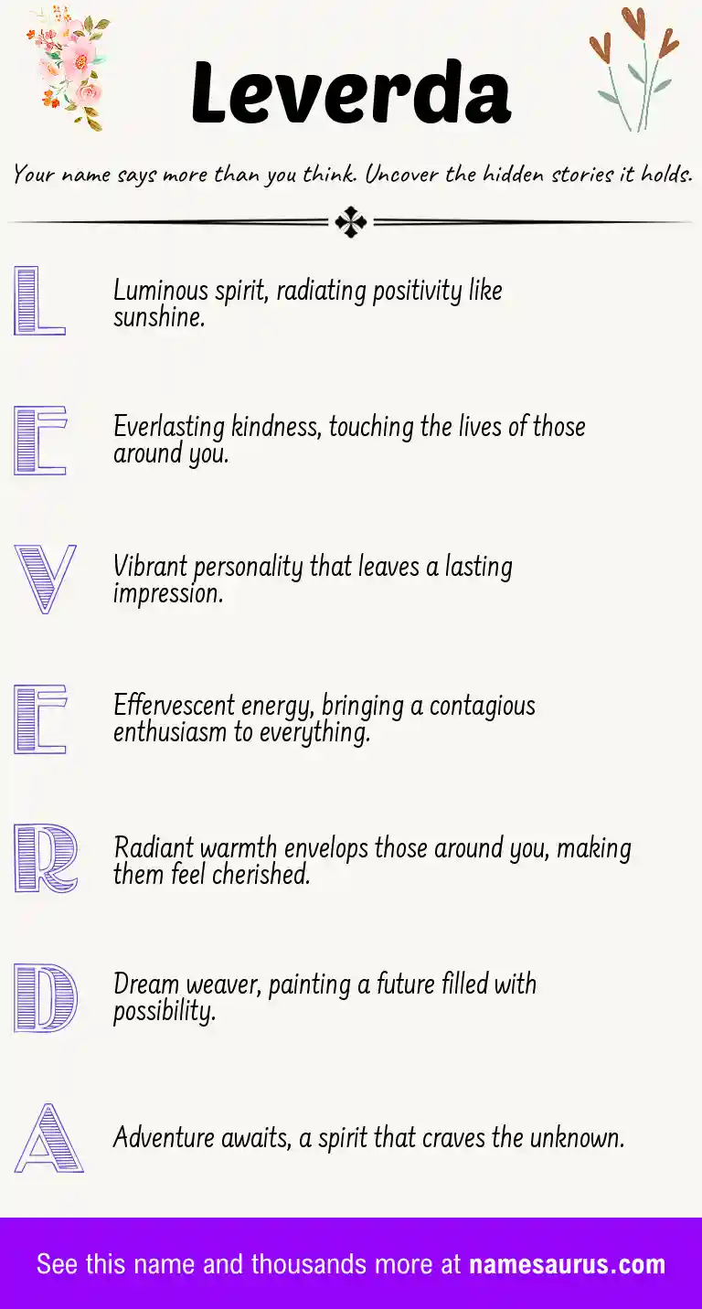Acrostic poem about Leverda.