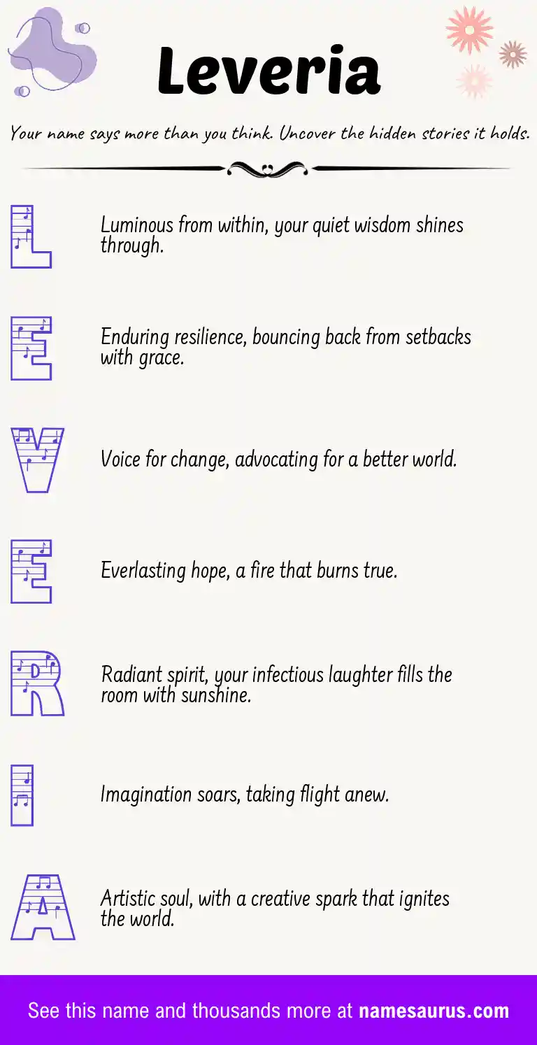 Acrostic poem about Leveria.