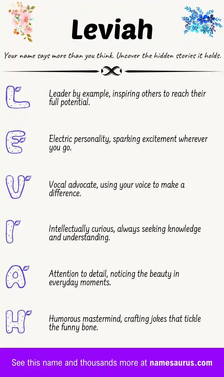 Acrostic poem about Leviah.