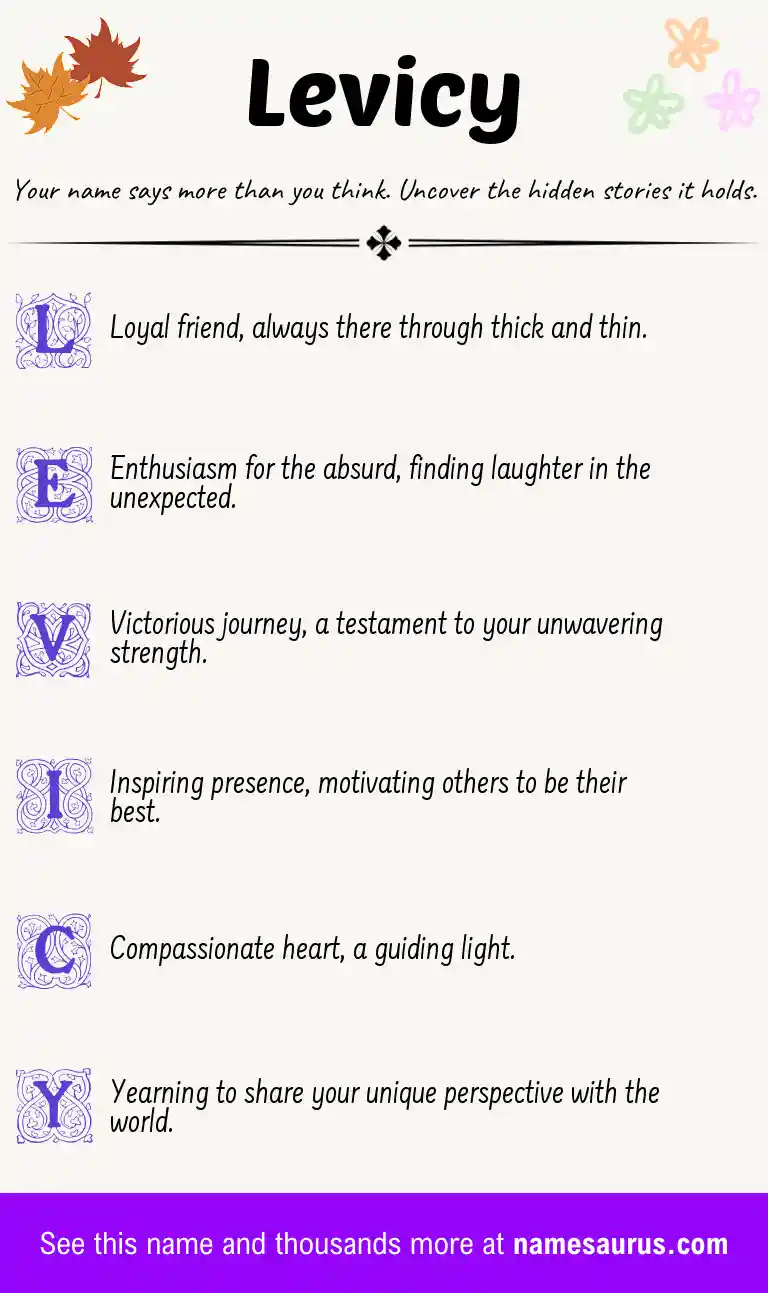 Acrostic poem about Levicy.