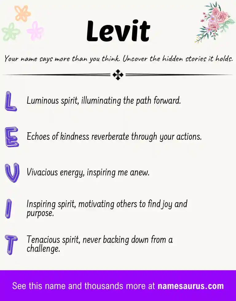 Acrostic poem about Levit.