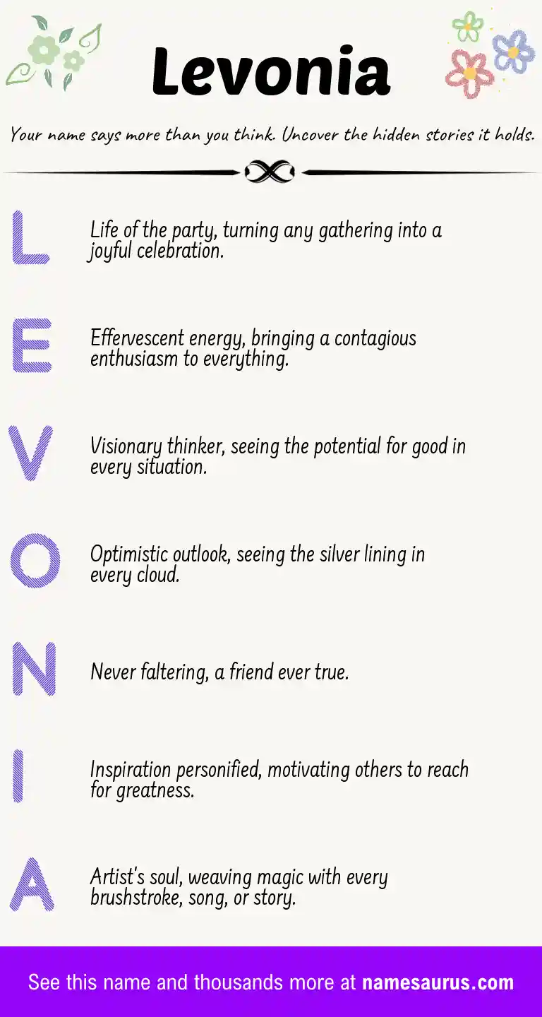 Acrostic poem about Levonia.