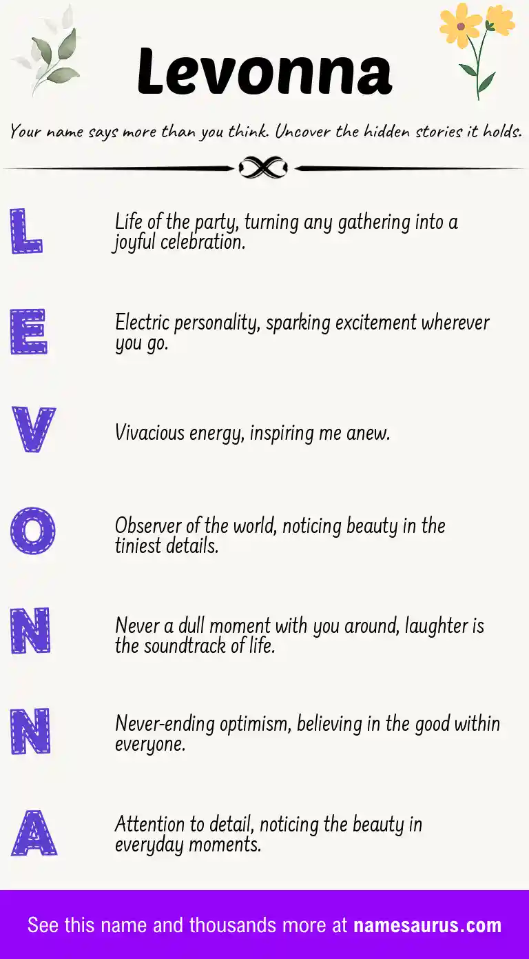 Acrostic poem about Levonna.