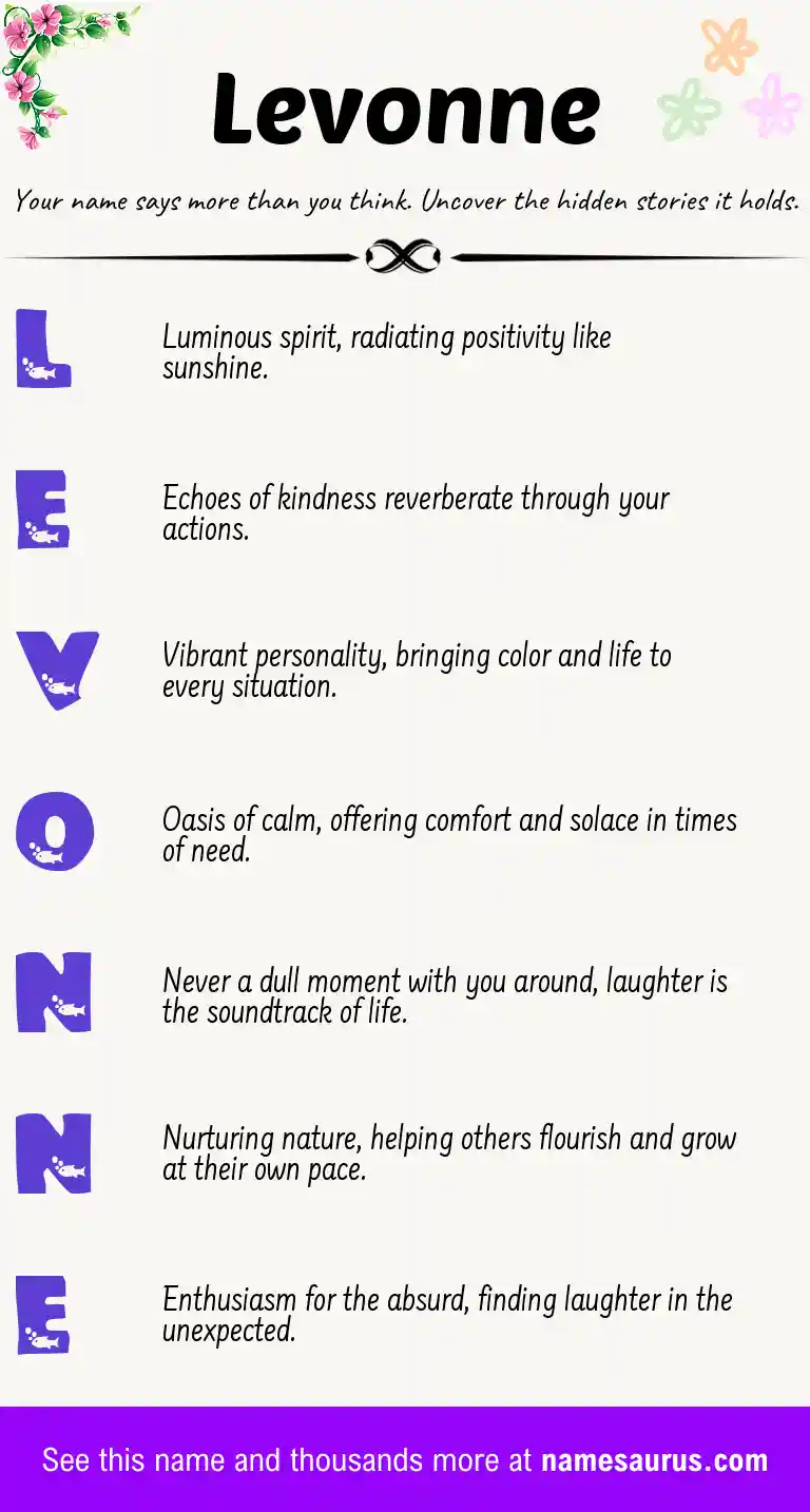 Acrostic poem about Levonne.