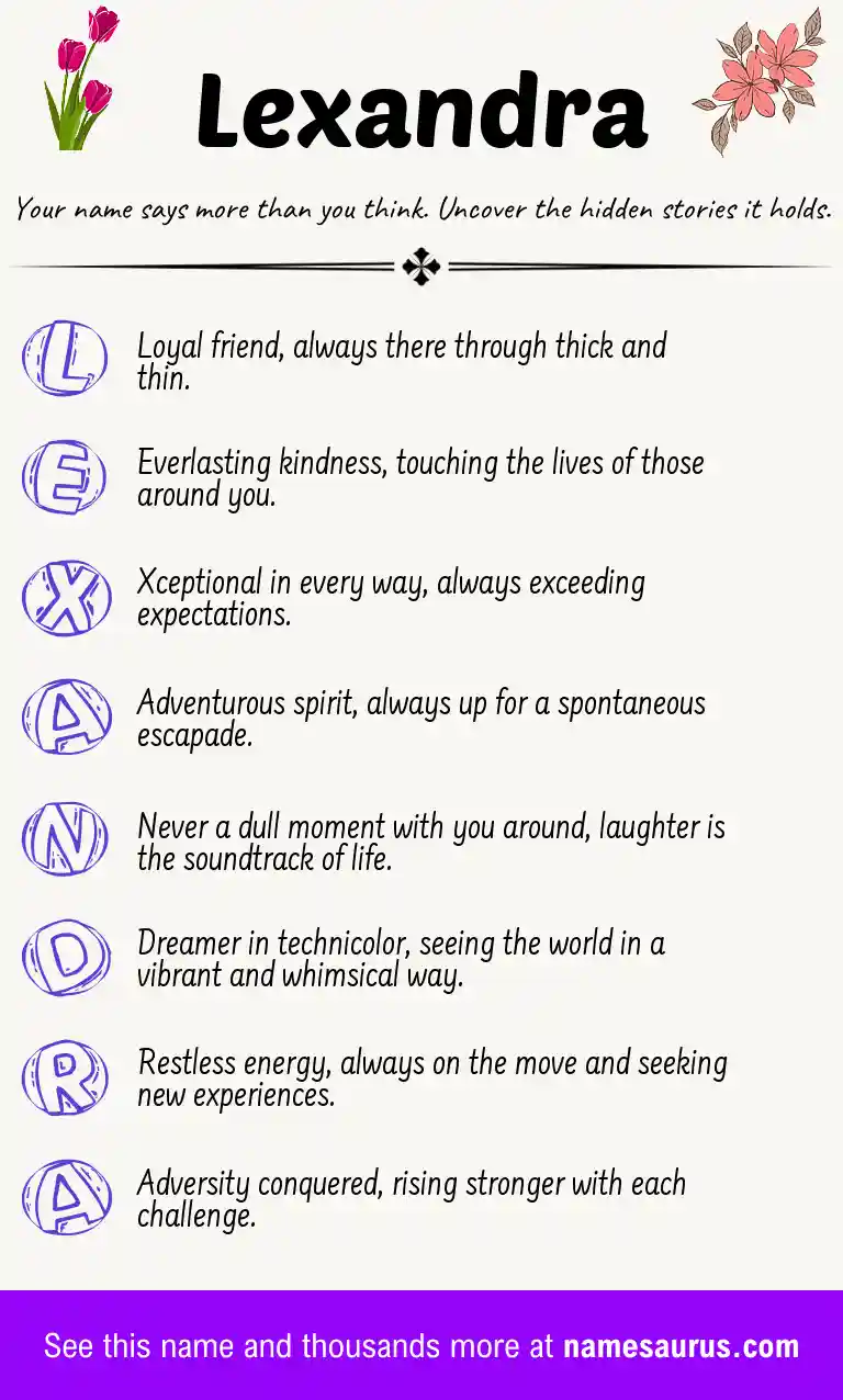Acrostic poem about Lexandra.