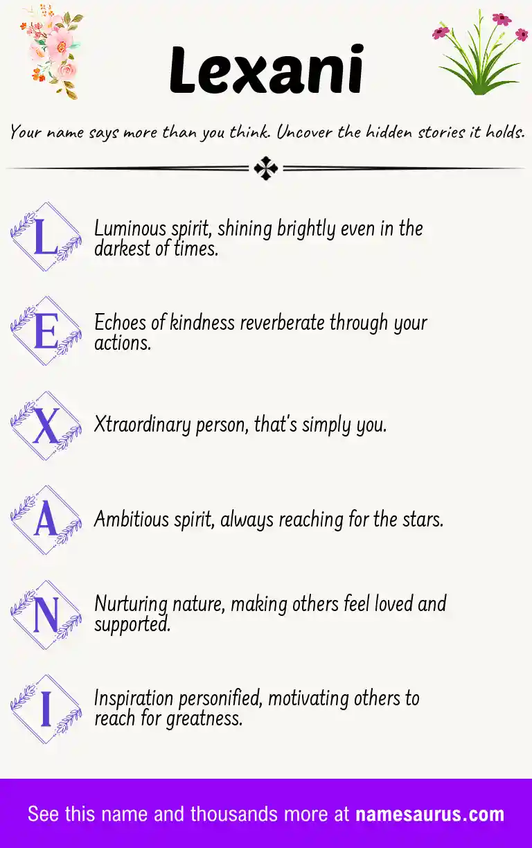 Acrostic poem about Lexani.