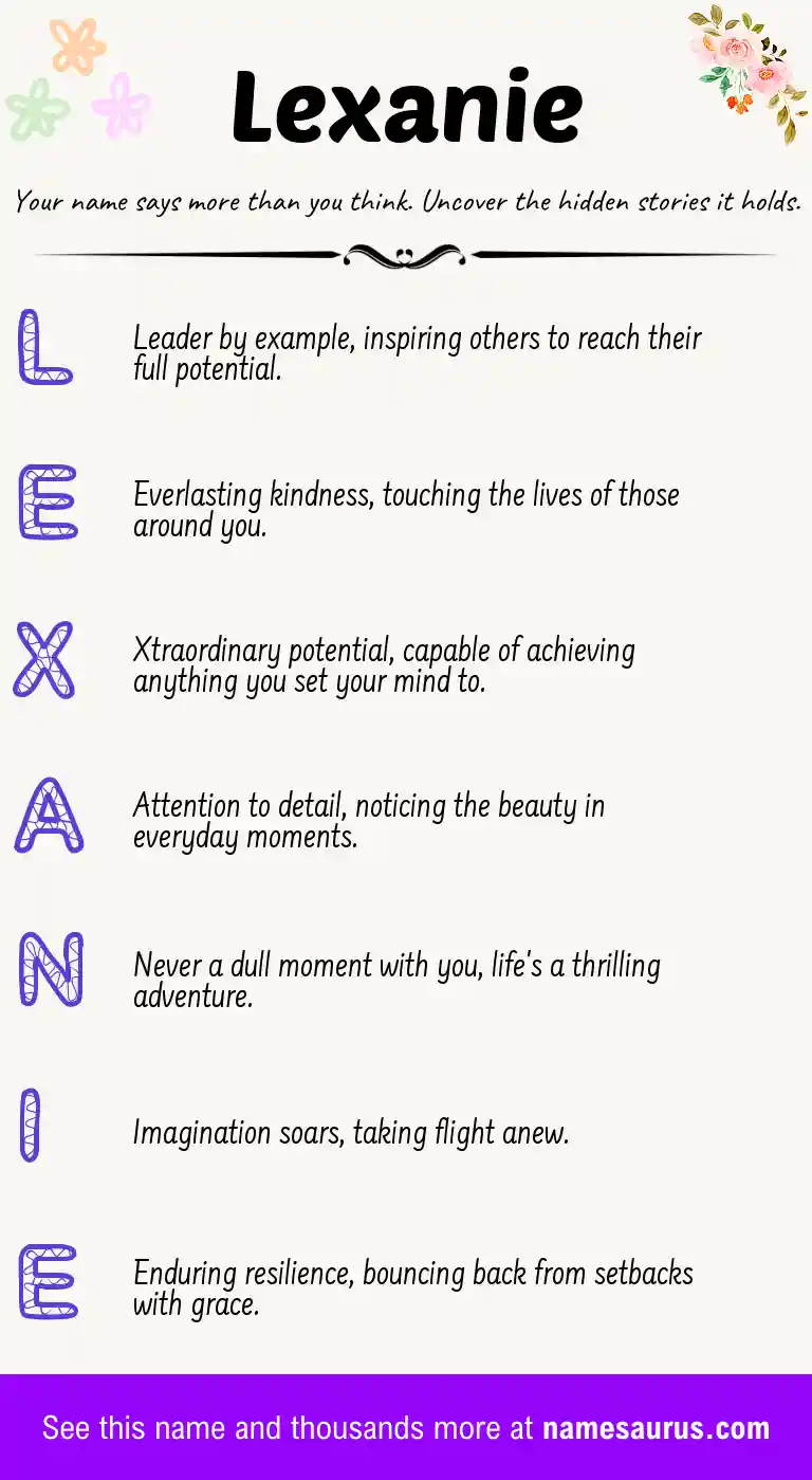 Acrostic poem about Lexanie.