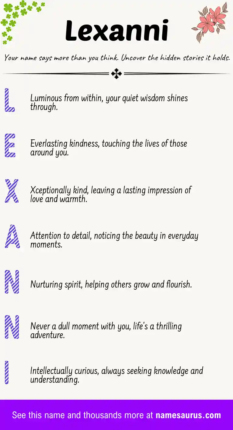 Acrostic poem about Lexanni.
