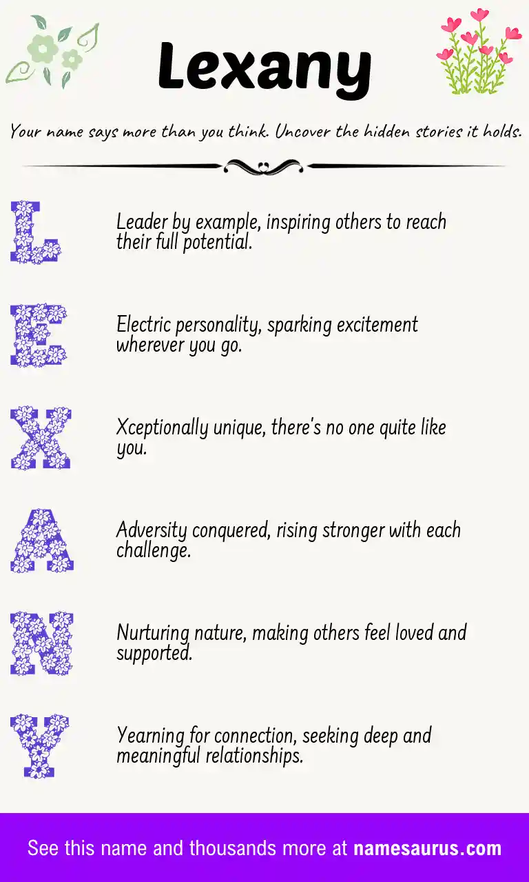 Acrostic poem about Lexany.