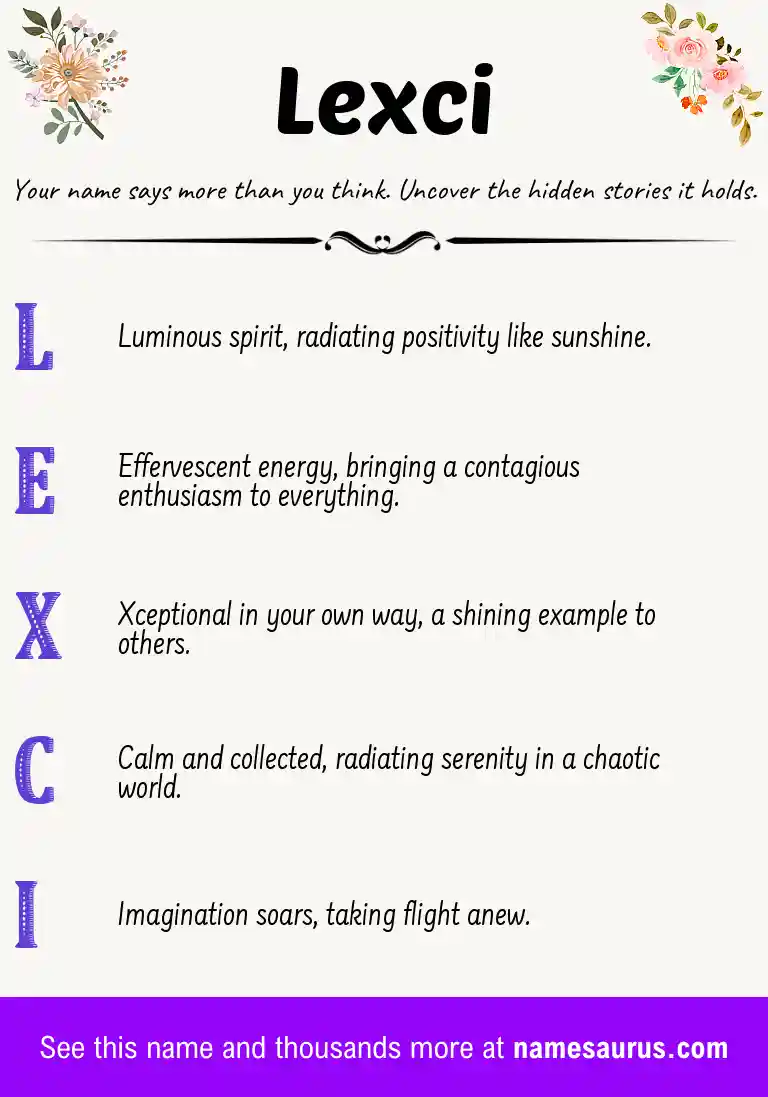 Acrostic poem about Lexci.