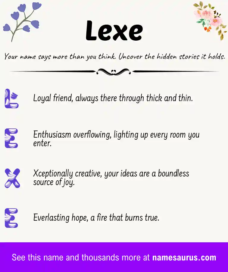 Acrostic poem about Lexe.