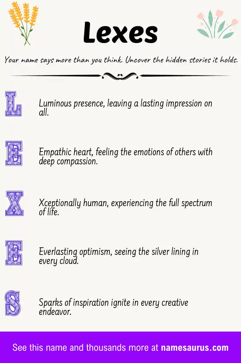 Acrostic poem about Lexes.