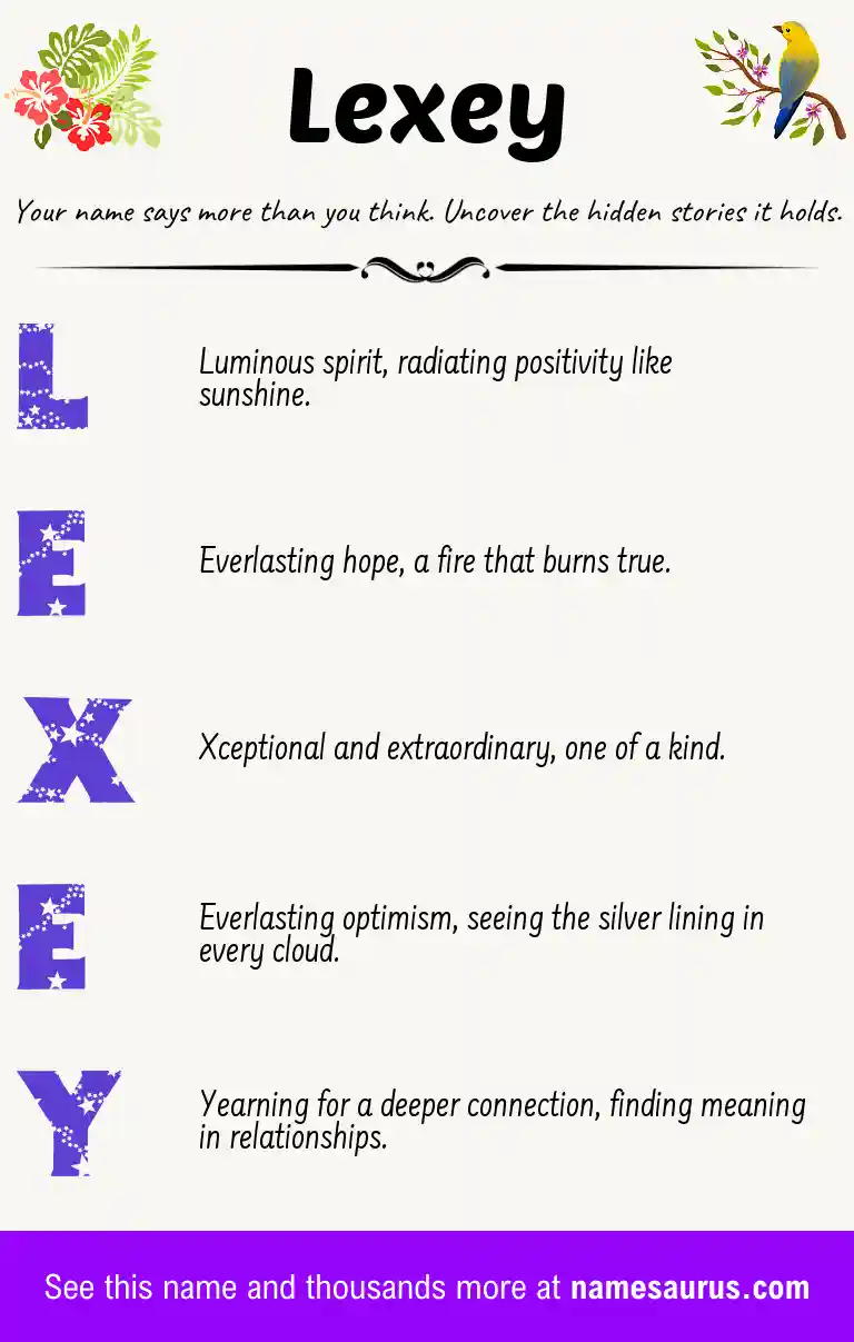 Acrostic poem about Lexey.