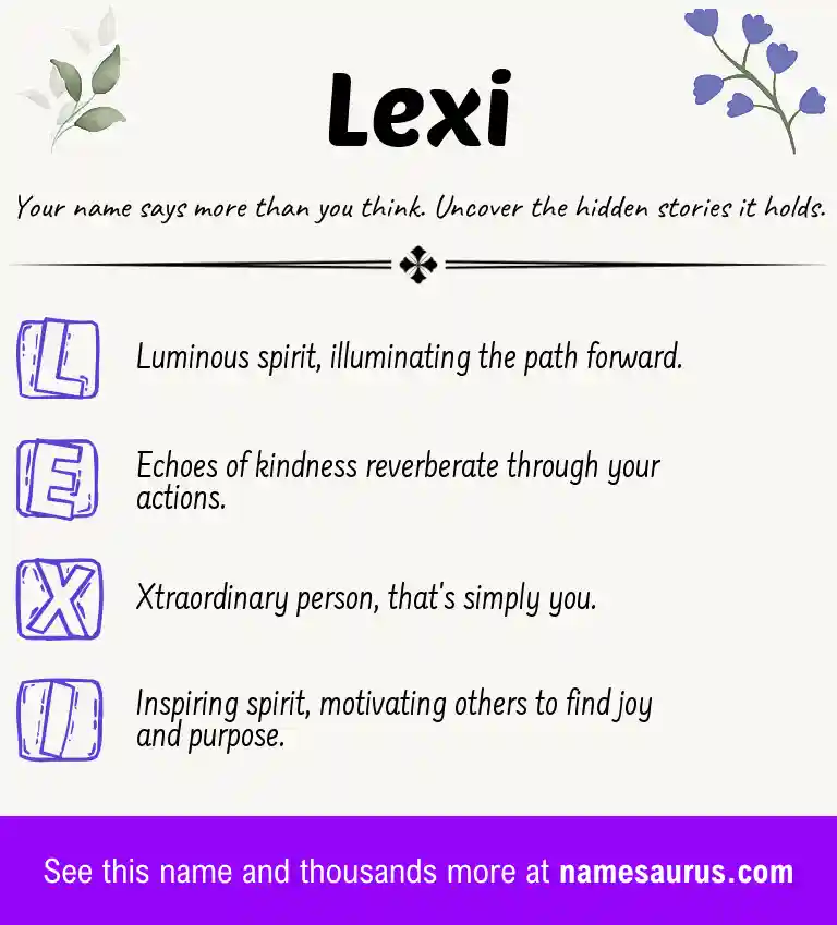 Acrostic poem about Lexi.