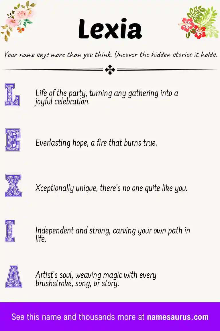 Acrostic poem about Lexia.